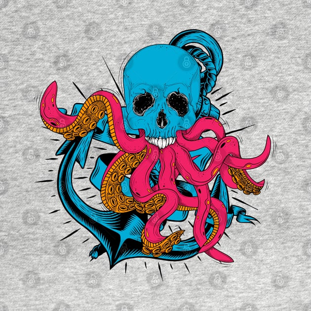 Skull Octopus Pirate by JeffDesign